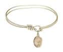5 3/4 inch Oval Eye Hook Bangle Bracelet with a St. Gianna Beretta Molla charm.