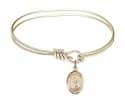 5 3/4 inch Oval Eye Hook Bangle Bracelet with a St. Rafka charm.