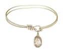 5 3/4 inch Oval Eye Hook Bangle Bracelet with a St. Rose Philippine Duchesne charm.