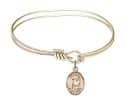 5 3/4 inch Oval Eye Hook Bangle Bracelet with a St. Regis charm.