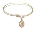5 3/4 inch Oval Eye Hook Bangle Bracelet with a St. Raymond of Penafort charm.