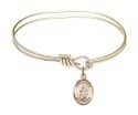 5 3/4 inch Oval Eye Hook Bangle Bracelet with a St. Drogo charm.