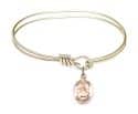 5 3/4 inch Oval Eye Hook Bangle Bracelet with a St. Daria charm.