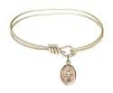 5 3/4 inch Oval Eye Hook Bangle Bracelet with a St. Dismas charm.
