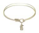 6 1/4 inch Round Eye Hook Bangle Bracelet with a Littlest Angel charm.