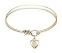 6 1/4 inch Round Eye Hook Bangle Bracelet with a Guardian Angel charm.