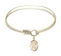 6 1/4 inch Round Eye Hook Bangle Bracelet with a St. Raymond Nonnatus charm.