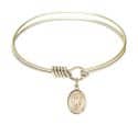 6 1/4 inch Round Eye Hook Bangle Bracelet with a St. Richard charm.
