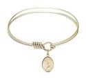 6 1/4 inch Round Eye Hook Bangle Bracelet with a St. Rita of Cascia charm.