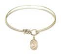 6 1/4 inch Round Eye Hook Bangle Bracelet with a St. Rose of Lima charm.