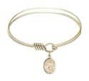6 1/4 inch Round Eye Hook Bangle Bracelet with a Guardian Angel w/Child charm.