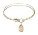6 1/4 inch Round Eye Hook Bangle Bracelet with a O/L of Hope charm.