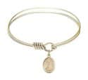 6 1/4 inch Round Eye Hook Bangle Bracelet with a St. Roch charm.