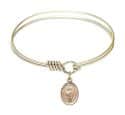 6 1/4 inch Round Eye Hook Bangle Bracelet with a St. Ronan charm.
