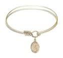 6 1/4 inch Round Eye Hook Bangle Bracelet with a St. Kenneth charm.