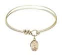 6 1/4 inch Round Eye Hook Bangle Bracelet with a St. Rafka charm.