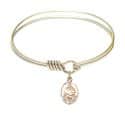 6 1/4 inch Round Eye Hook Bangle Bracelet with a Pope Francis charm.