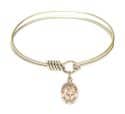 6 1/4 inch Round Eye Hook Bangle Bracelet with a Guardian Angel/Dance charm.