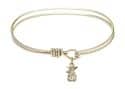 6 1/4 inch Oval Eye Hook Bangle Bracelet with a Littlest Angel charm.