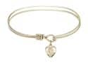 6 1/4 inch Oval Eye Hook Bangle Bracelet with a Guardian Angel charm.