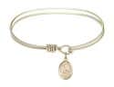 6 1/4 inch Oval Eye Hook Bangle Bracelet with a O/L of Providence charm.