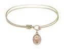 6 1/4 inch Oval Eye Hook Bangle Bracelet with a St. Ronan charm.