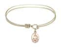 6 1/4 inch Oval Eye Hook Bangle Bracelet with a Pope Francis charm.