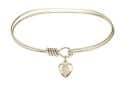 7 inch Oval Eye Hook Bangle Bracelet with a Guardian Angel charm.