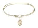 7 inch Oval Eye Hook Bangle Bracelet with a St. Raphael the Archangel charm.