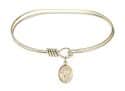 7 inch Oval Eye Hook Bangle Bracelet with a Guardian Angel w/Child charm.