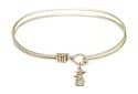 7 1/4 inch Oval Eye Hook Bangle Bracelet with a Littlest Angel charm.