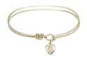 7 1/4 inch Oval Eye Hook Bangle Bracelet with a Guardian Angel charm.