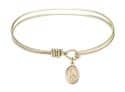 7 1/4 inch Oval Eye Hook Bangle Bracelet with a O/L of Providence charm.