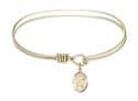 7 1/4 inch Oval Eye Hook Bangle Bracelet with a St. Raymond Nonnatus charm.