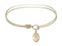 7 1/4 inch Oval Eye Hook Bangle Bracelet with a St. Sebastian charm.
