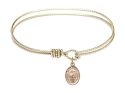 7 1/4 inch Oval Eye Hook Bangle Bracelet with a St. Ronan charm.