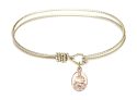 7 1/4 inch Oval Eye Hook Bangle Bracelet with a Pope Francis charm.
